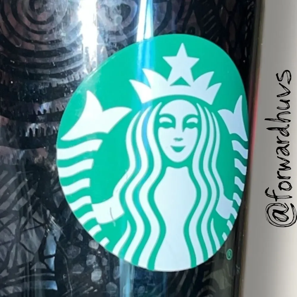 2014 Starbucks Black Circle Acrylic Venti Tumbler - Replacement Straw